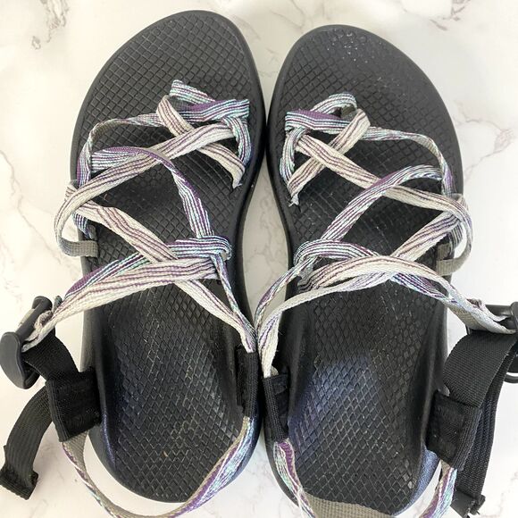 Chaco Sandals Sz‎ 6 Blue Purple Yellow Strappy Hiking Beach - Picture 3 of 10